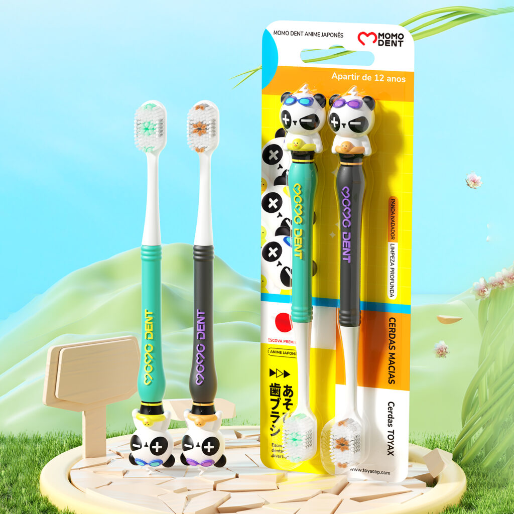 Escova dental infantil de panda