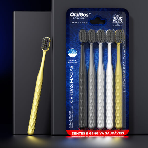 Escova Dental ORALGOS ELEGANCE - 5 unidades. DB780