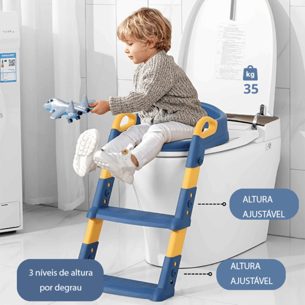 Assento Redutor Infantil Com Escada para Vaso Sanitária B0151 - Imagem 8