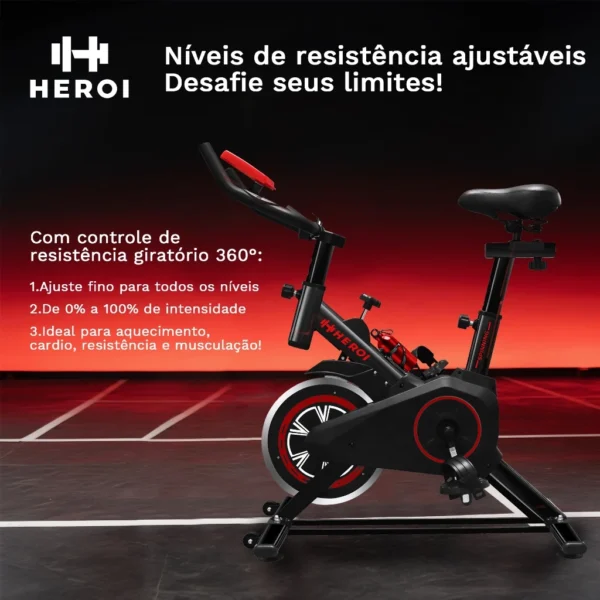 HERÓI Bicicleta Spinning Até 100Kg TY-008 - Imagem 7