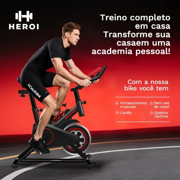 HERÓI Bicicleta Spinning Até 100Kg TY-008 - Imagem 4