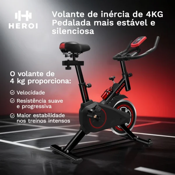 HERÓI Bicicleta Spinning Até 100Kg TY-008 - Imagem 5