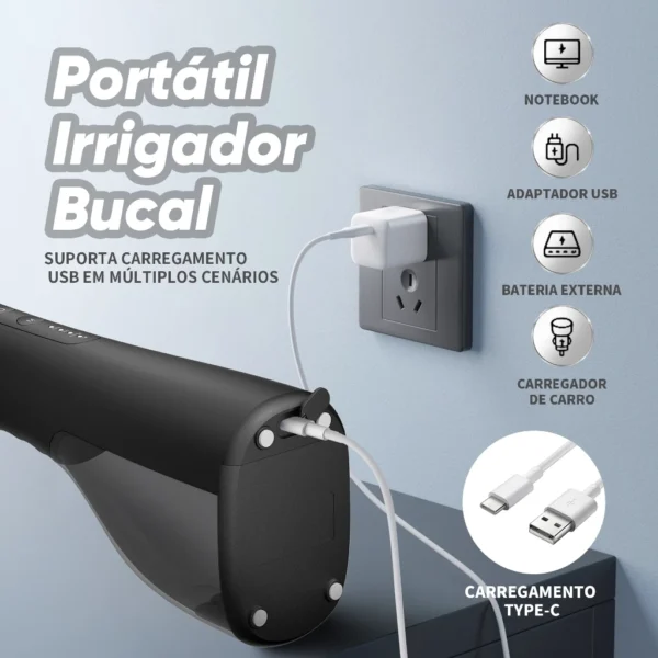 OralGos® Irrigador Bucal Portátil – Limpeza Profissional DB901 - Imagem 5