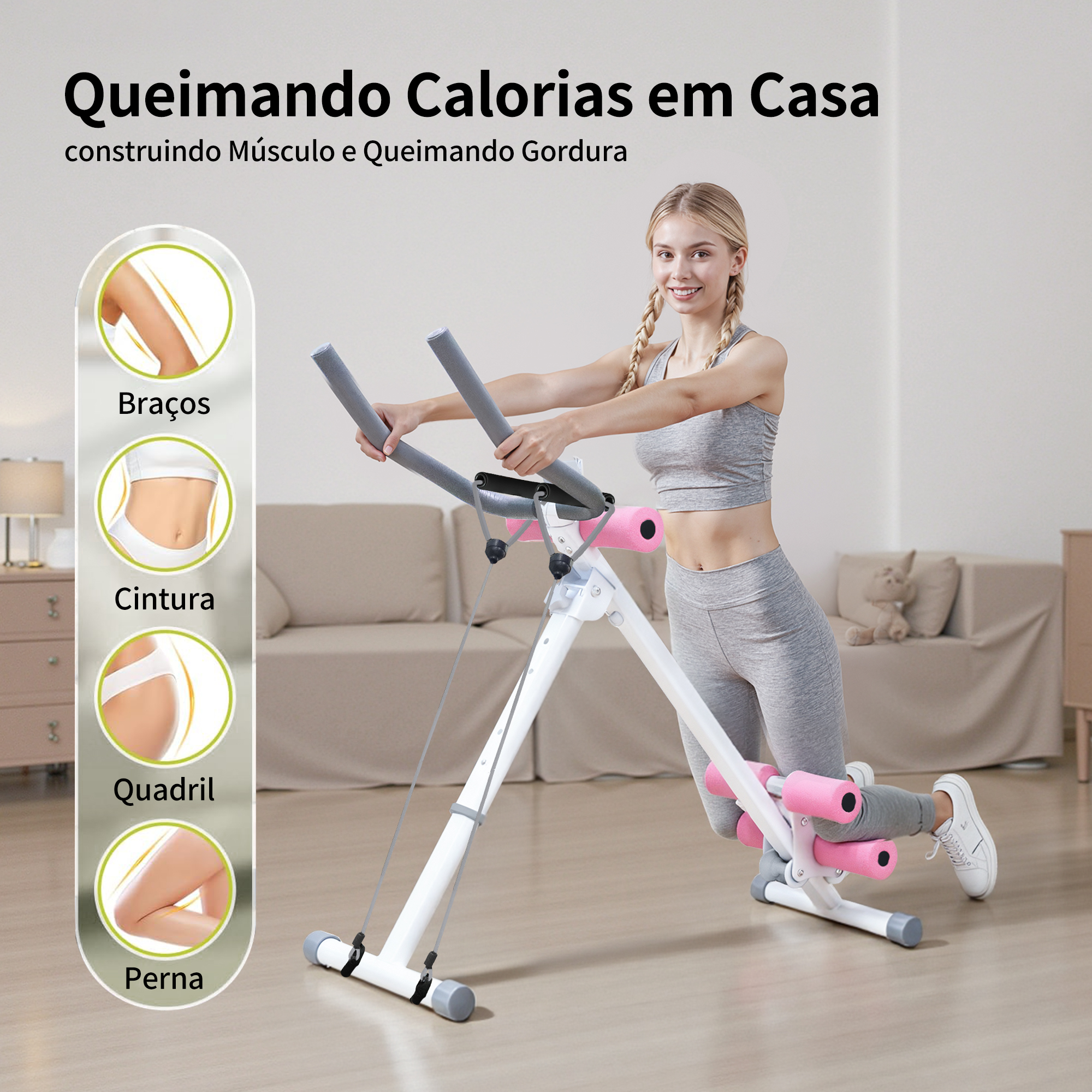 HEROI Máquina de Treino do Core para Uso Doméstico – Queima Calorias, Define Abdômen e Modela Corpo (200kg) TY-041 - Imagem 2