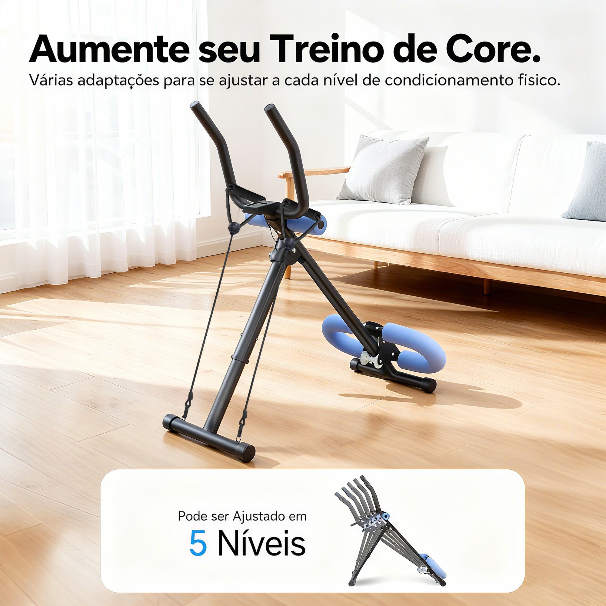 Estação de Fitness Multifuncional HEROI® – Ajustável, Dobrável, 5 Níveis de Resistência, Suporta 200kg TY-040 - Imagem 10