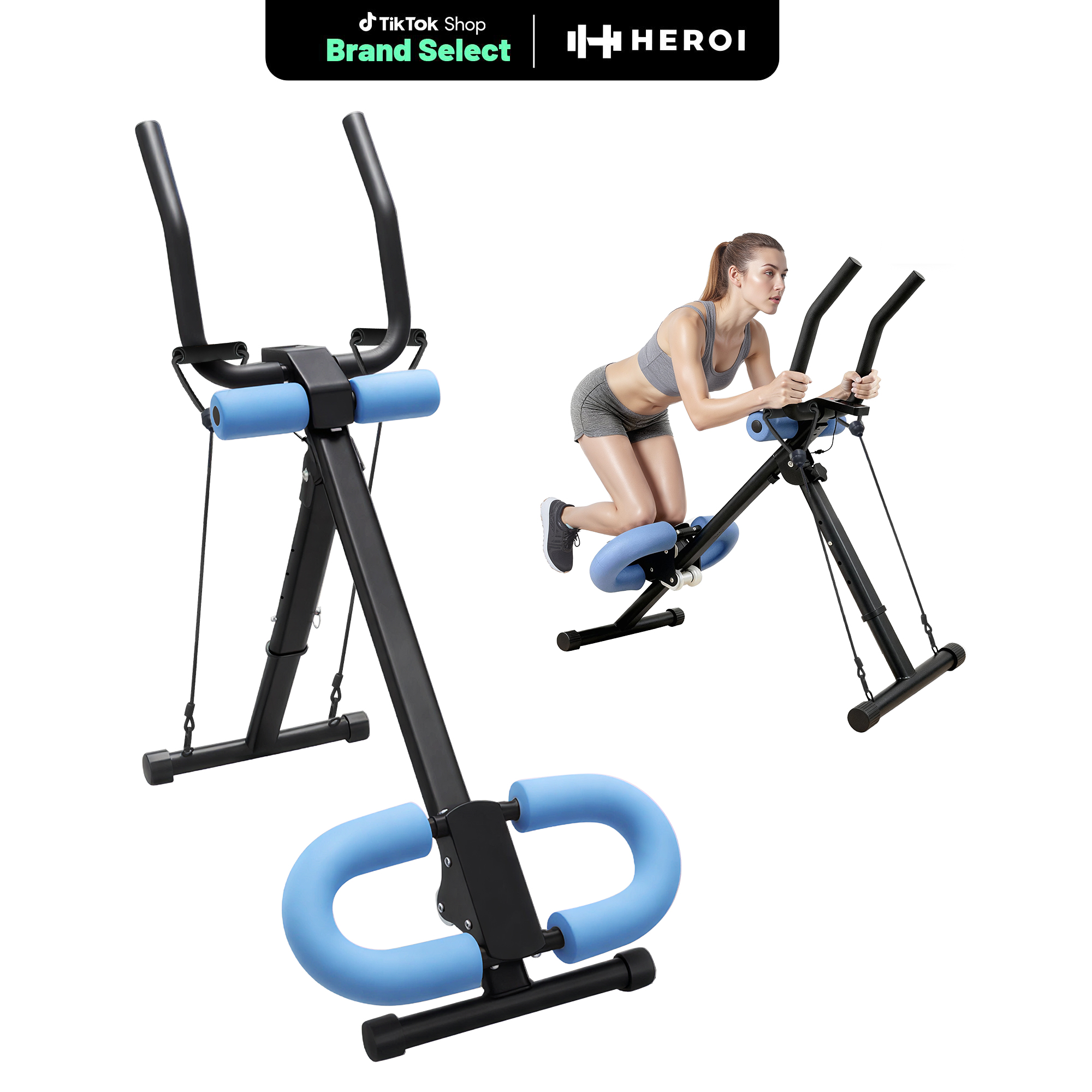 Estação de Fitness Multifuncional HEROI® – Ajustável, Dobrável, 5 Níveis de Resistência, Suporta 200kg TY-040 - Imagem 2