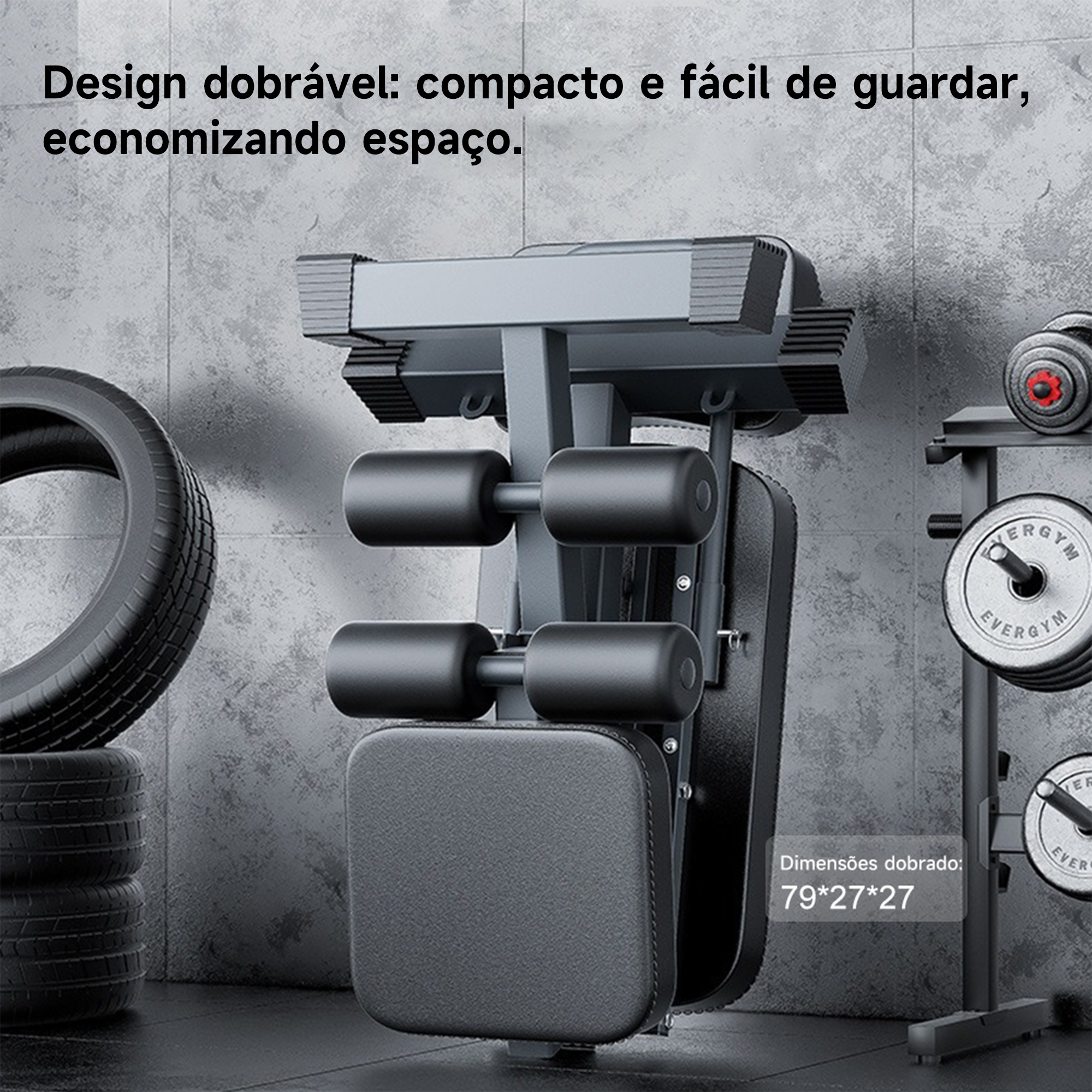 Banco de Musculação Ajustável HEROI – 150kg, Banco Pastor Removível, Extensor de Pernas e Encosto Multiângulo TY-055 - Imagem 5