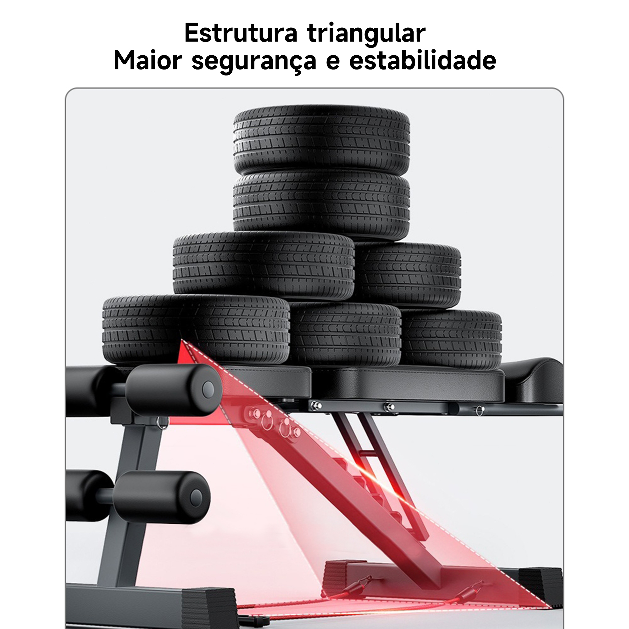 Banco de Musculação Ajustável HEROI – 150kg, Banco Pastor Removível, Extensor de Pernas e Encosto Multiângulo TY-055 - Imagem 4